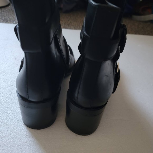 EUC Nine West Lorena' Buckle Mid Boot Biker Booties Size 10 - Picture 8 of 14